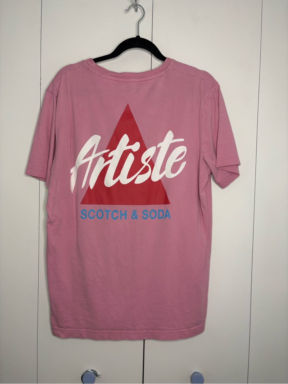 Scotch & Soda Men's Pink Artwork Artiste T-Shirt Size L